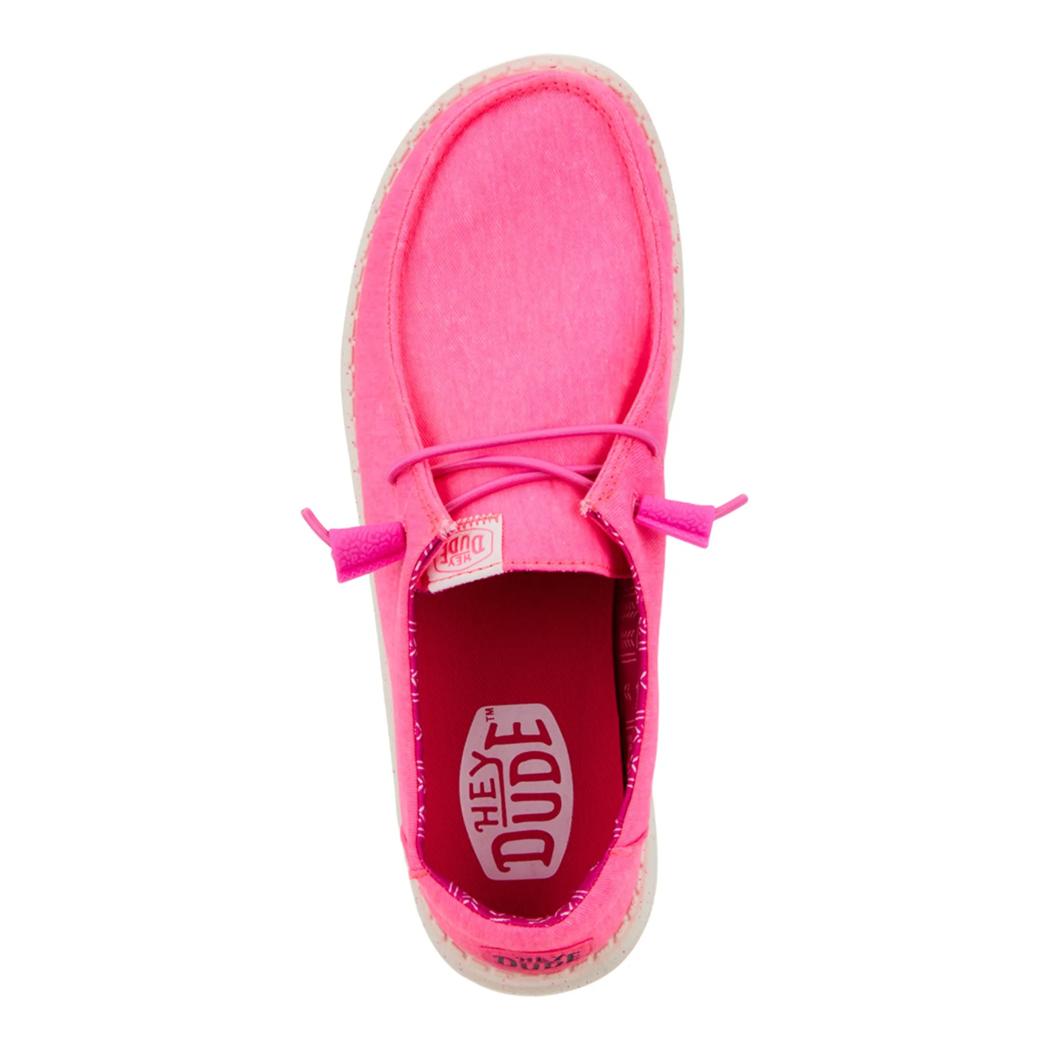 Hey Dude Wendy Neon Pink Stretch Canvas Shoes