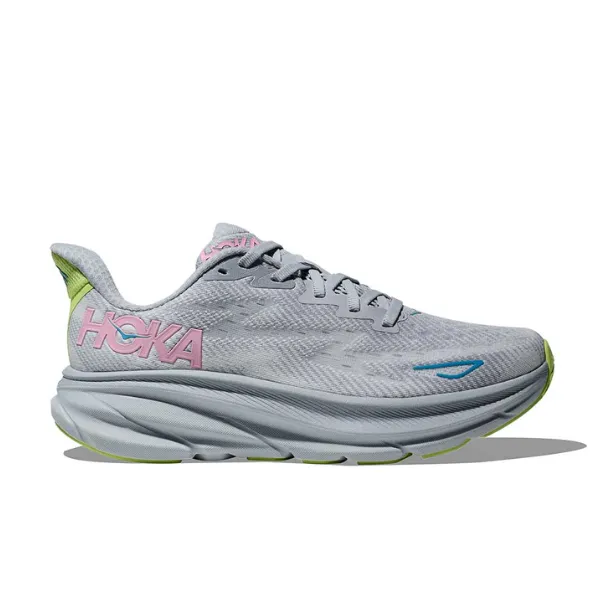 HOKA Women's Clifton 9 Wide Grey Multi