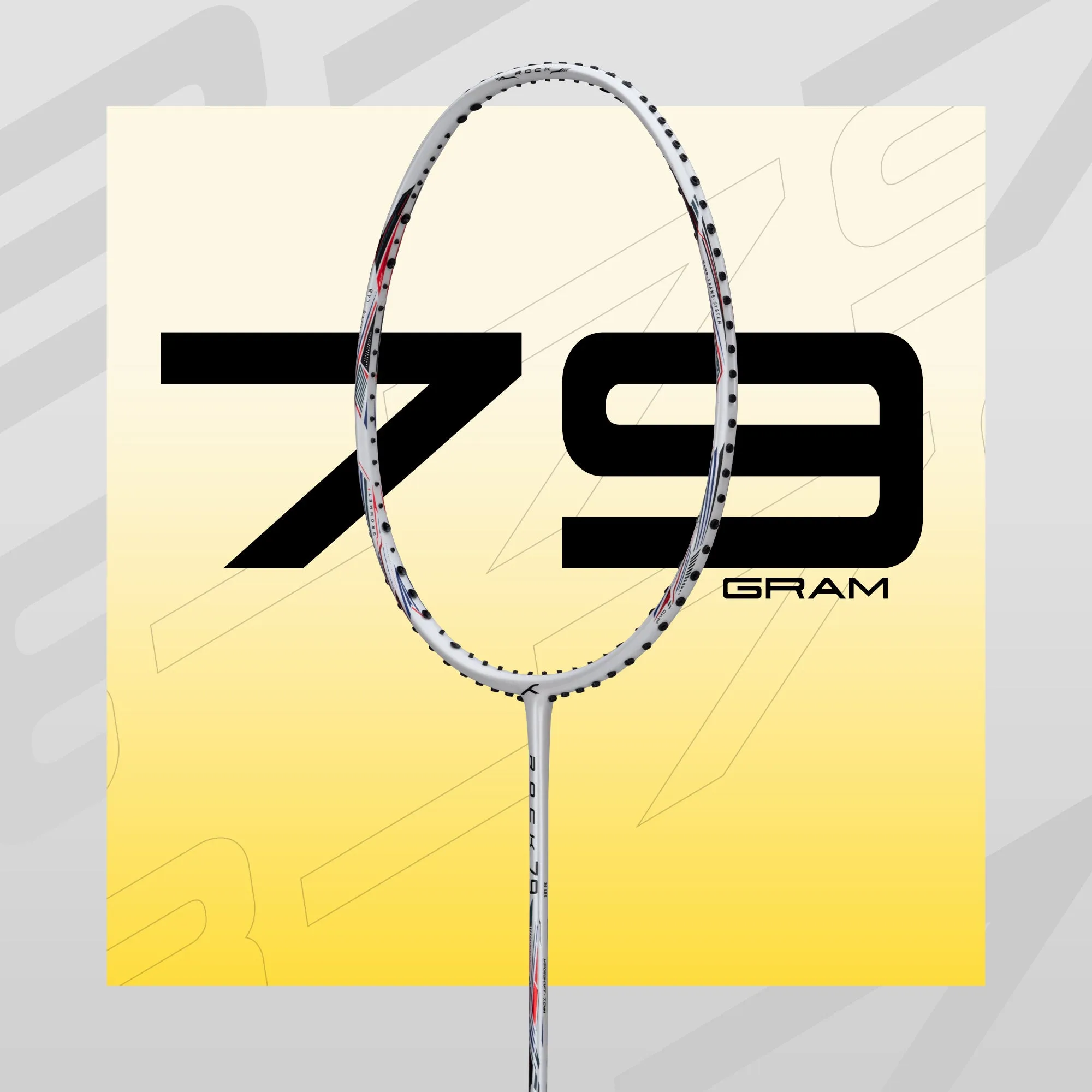 Hundred ROCK 79 Strung Badminton Racquet (White)