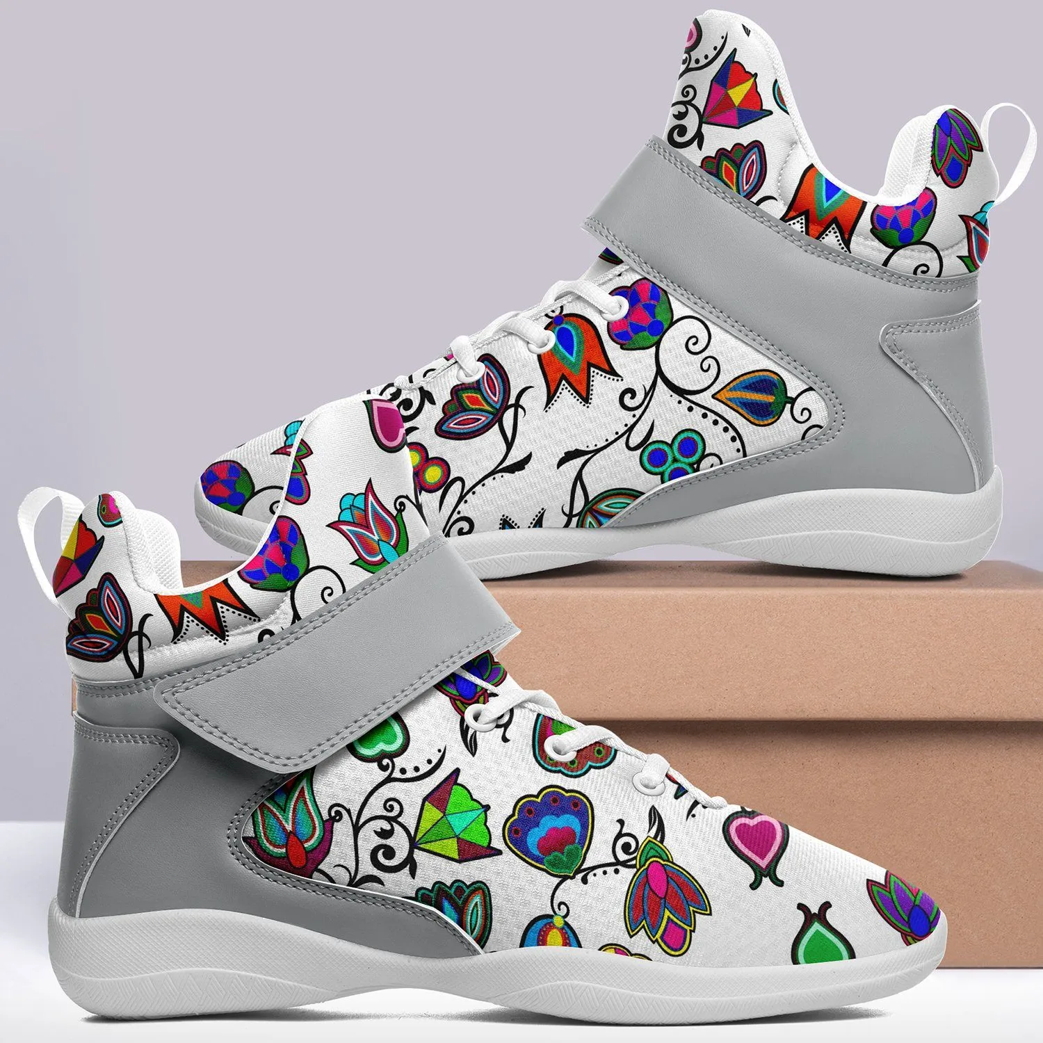 Indigenous Paisley White Ipottaa Basketball / Sport High Top Shoes