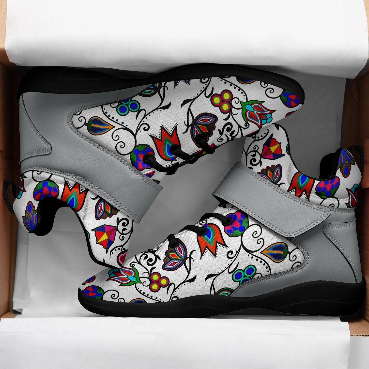 Indigenous Paisley White Ipottaa Basketball / Sport High Top Shoes