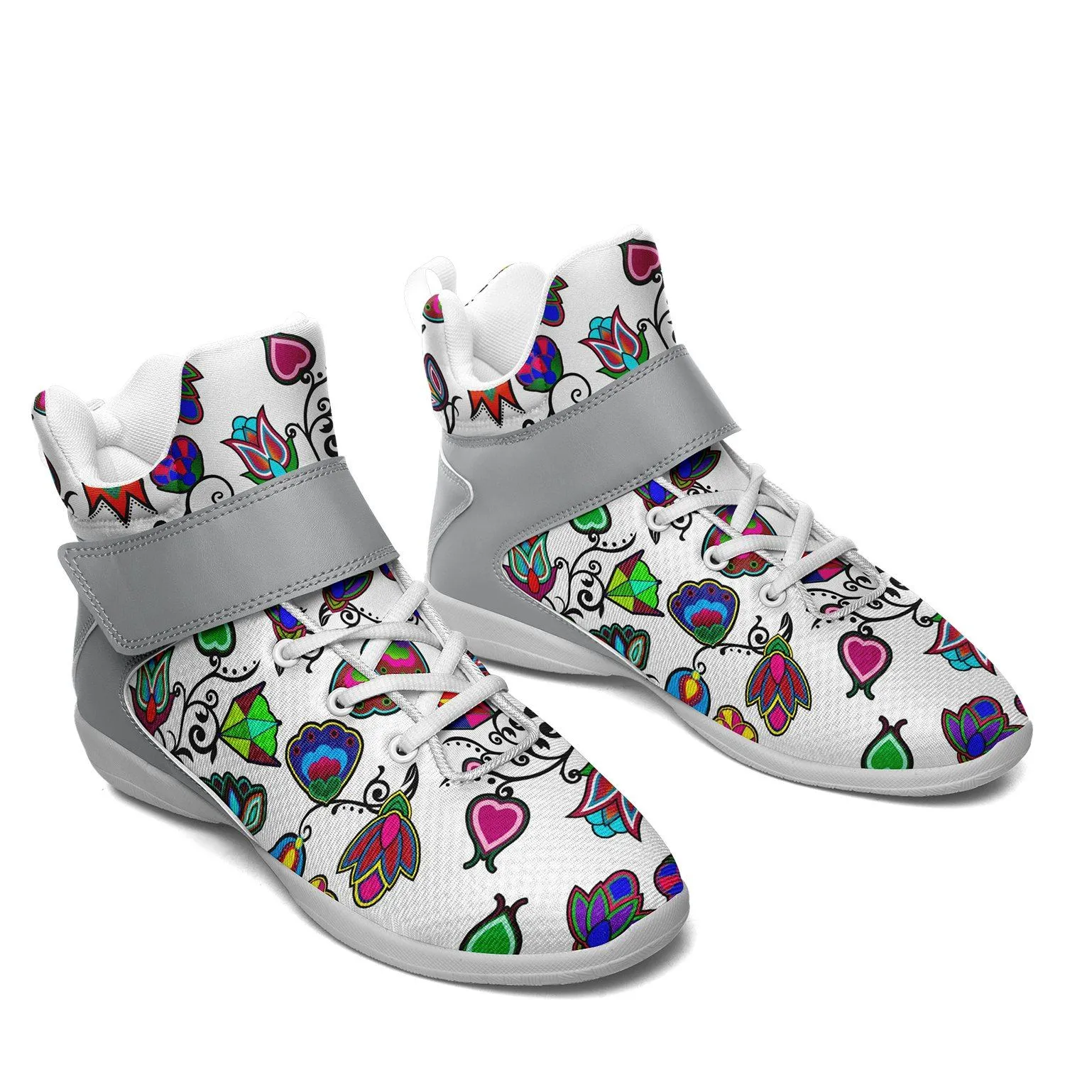 Indigenous Paisley White Ipottaa Basketball / Sport High Top Shoes