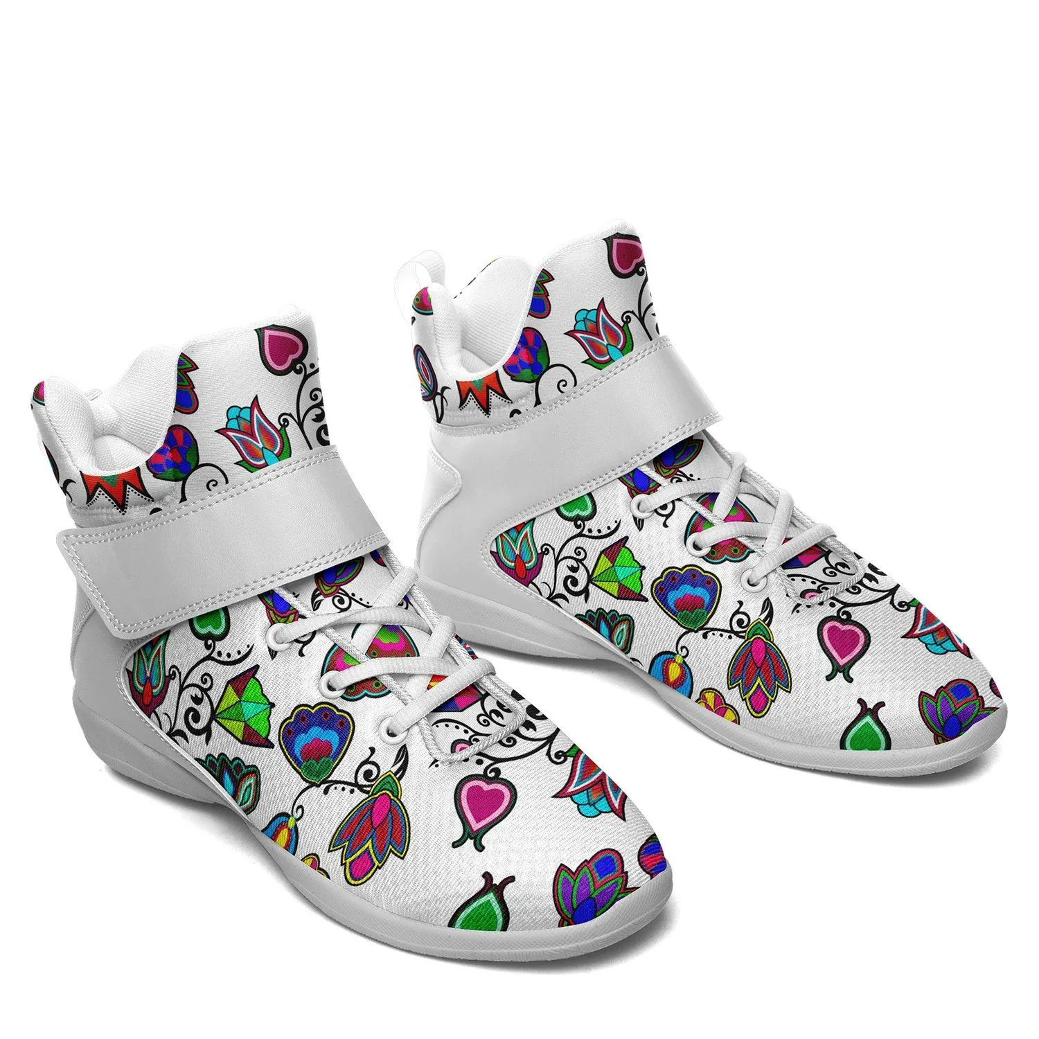 Indigenous Paisley White Ipottaa Basketball / Sport High Top Shoes