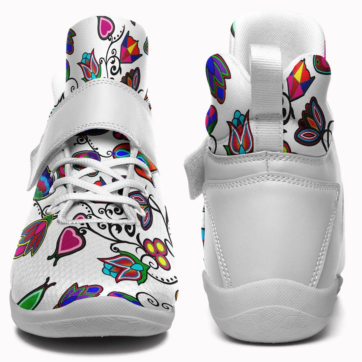 Indigenous Paisley White Ipottaa Basketball / Sport High Top Shoes