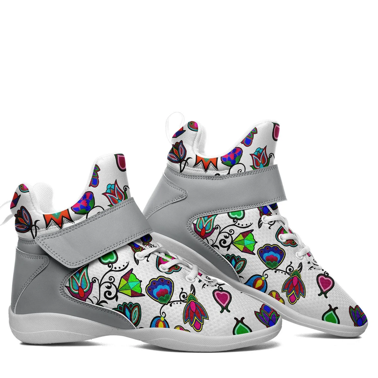 Indigenous Paisley White Ipottaa Basketball / Sport High Top Shoes