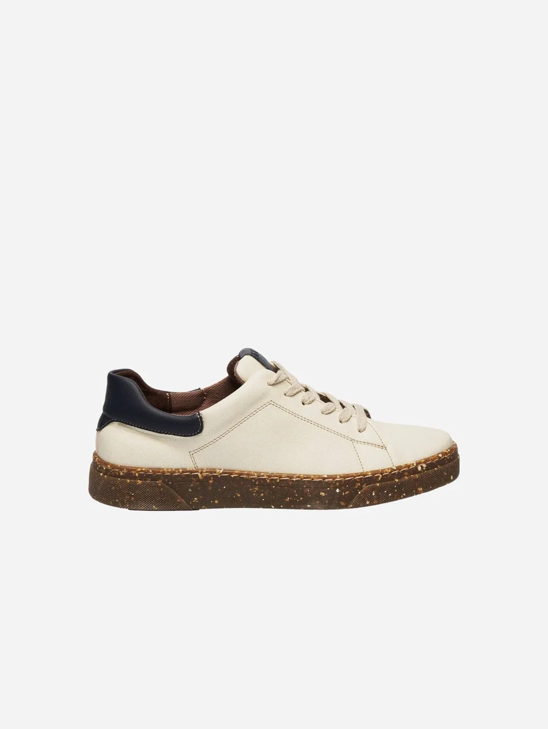 Jacob Men's Apple Leather Vegan Sneakers | Beige & Navy Blue