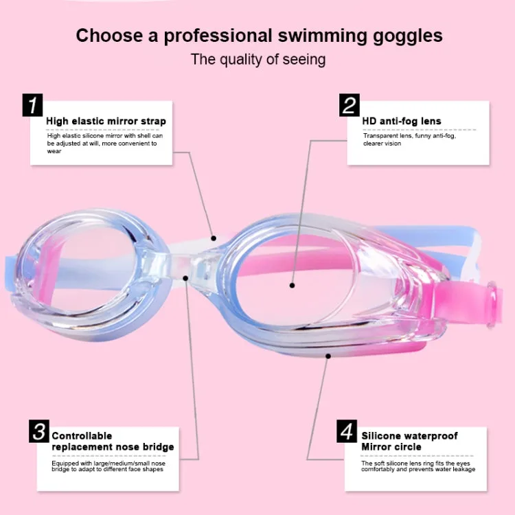 JIEHU JH8102 4 in1 Women HD Transparent Anti-fog Waterproof Swimming Glasses Swimming Cap Set(Blue Color)