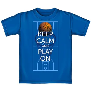 Keep Calm and Play On Basketball Adult Tee Shirt (Adult Medium