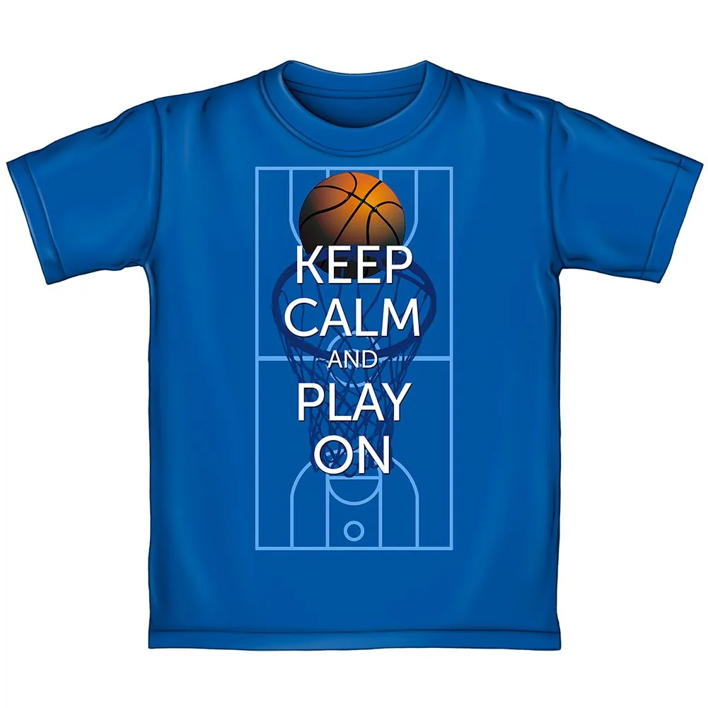 Keep Calm and Play On Basketball Adult Tee Shirt (Adult Medium