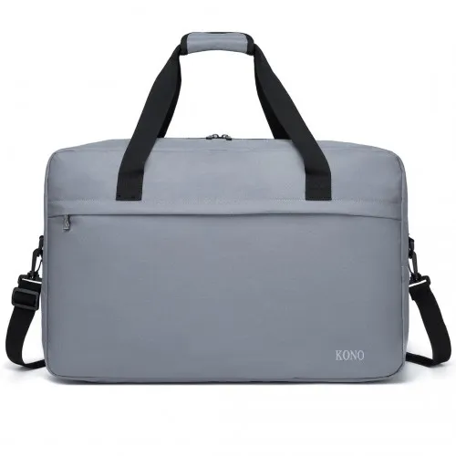 Kono Lightweight Multi Purpose Unisex Sports Travel Duffel Bag - Light Grey - Versatile, Stylish & Durable