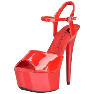 LapDance Shoes 6" Heel Red Platform Sandal with Strap