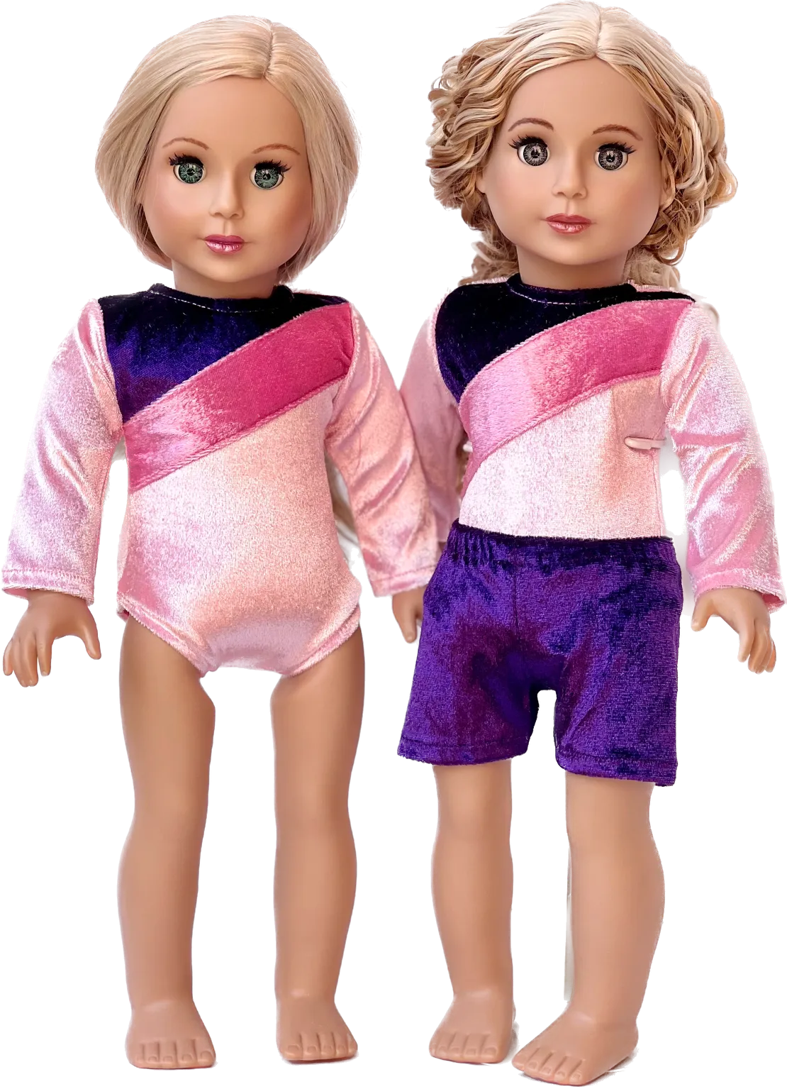 Little Gymnast - Clothes for 18 inch Doll - Pink and Purple Gymnastic Leotard with Shorts