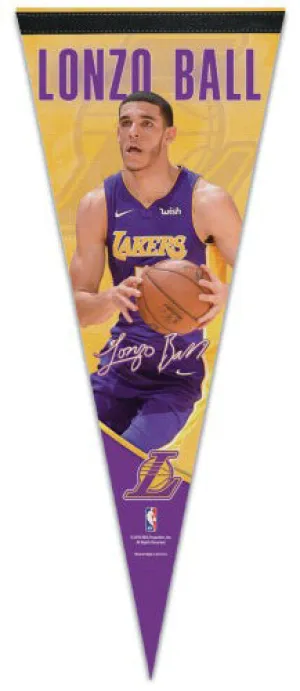 Lonzo Ball "Signature Series" Los Angeles Lakers Premium Felt Collector's PENNANT - Wincraft 2018