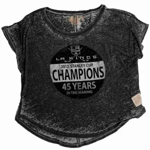 Los Angeles Kings Retro Brand WOMEN Gray 2012 Stanley Cup Champs Crop Top