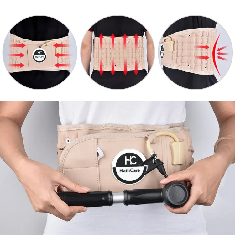 Lumbar Spine Inflated Traction Belt Pneumatic Waist Protective Belt (Apricot)