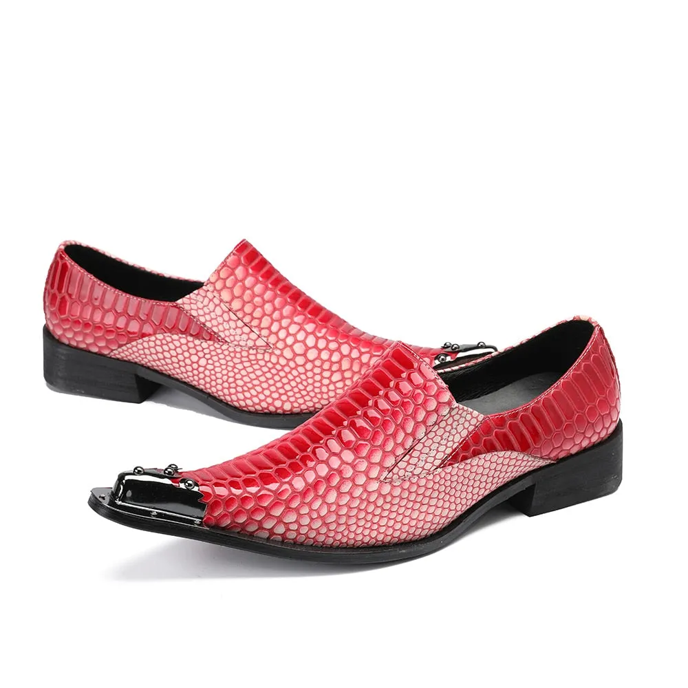 Luxury CrocStripe Exotic Pattern Loafers