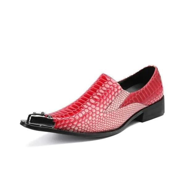 Luxury CrocStripe Exotic Pattern Loafers