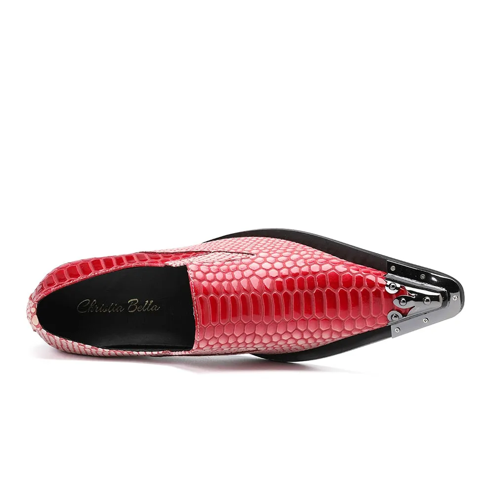 Luxury CrocStripe Exotic Pattern Loafers