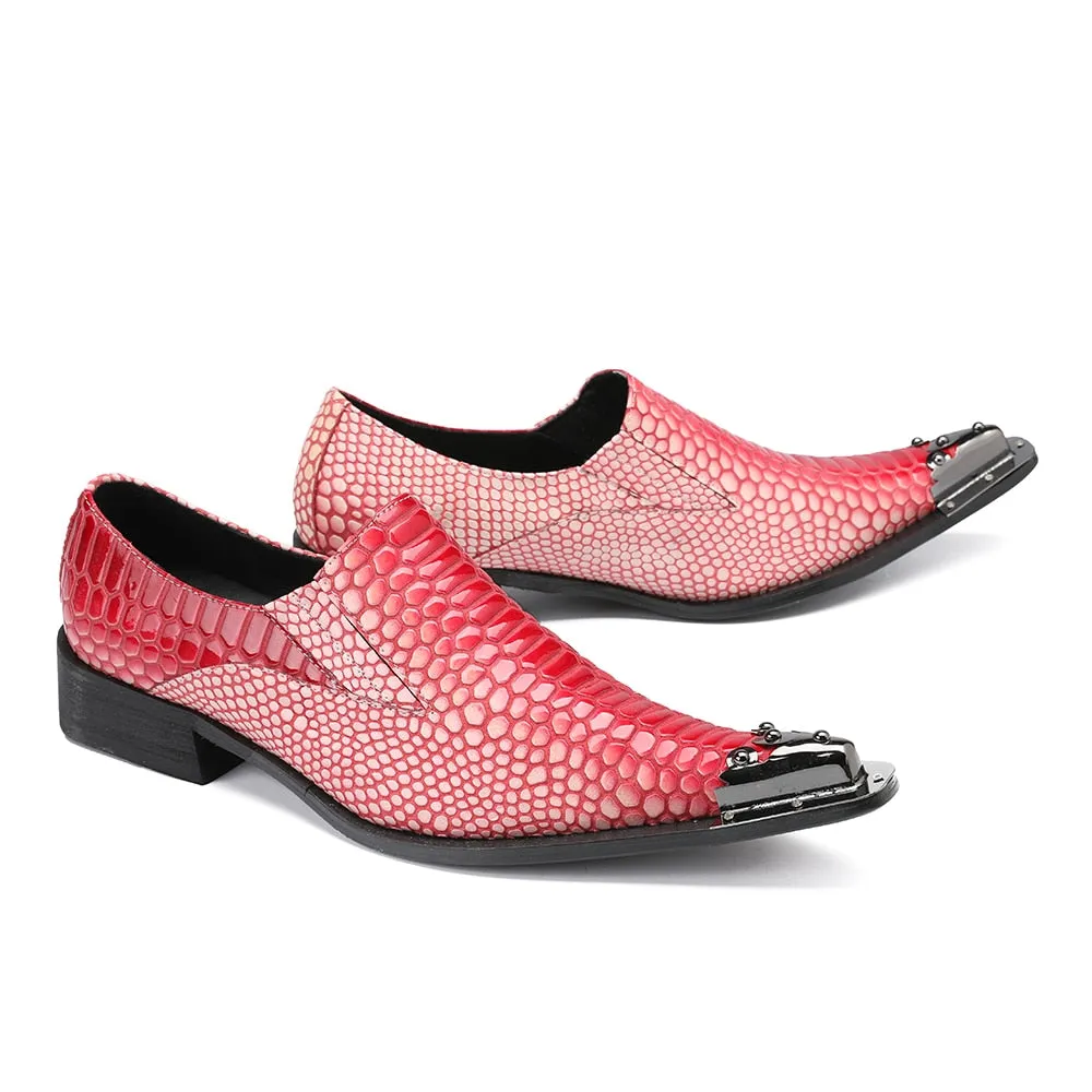 Luxury CrocStripe Exotic Pattern Loafers