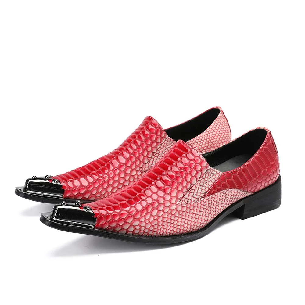 Luxury CrocStripe Exotic Pattern Loafers