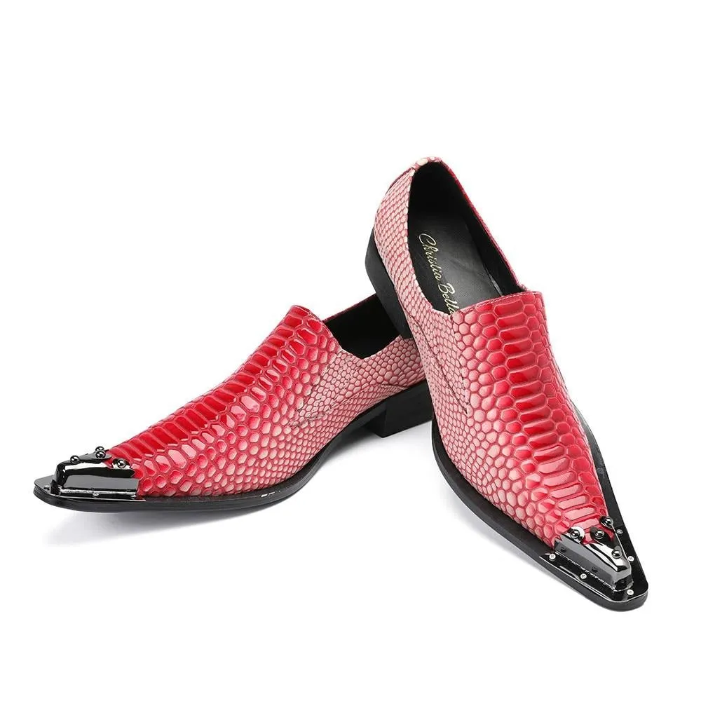 Luxury CrocStripe Exotic Pattern Loafers