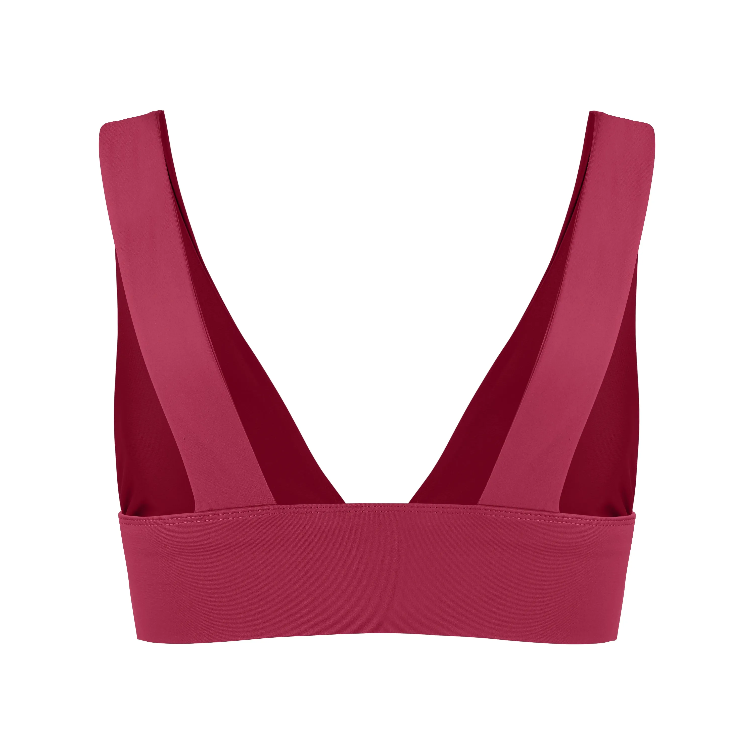 Lykke Deep Plunge Sports Bra | Recycled Nylon | Wine