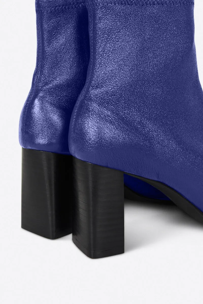 Maggie Heeled Ankle Bootie in Galaxy Leather