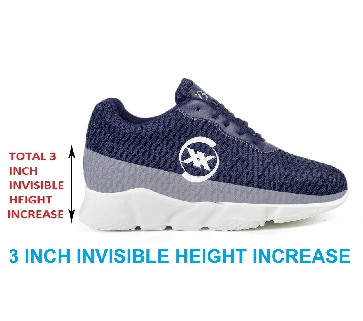 Men's 3 Inch Hidden Height Increasing Casual Sport Shoes