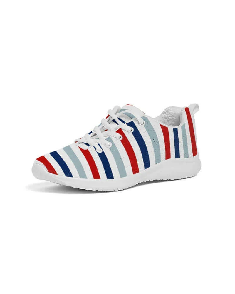 Mens Athletic Sneakers, Red White Blue Striped Shoes