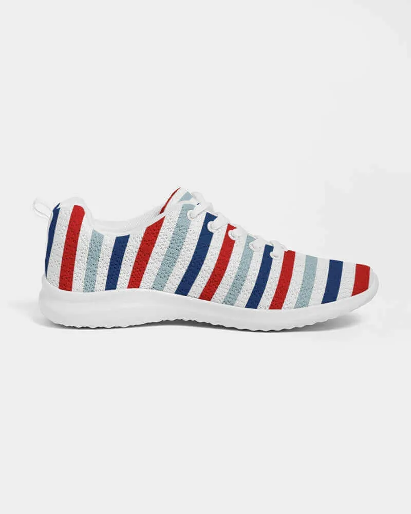 Mens Athletic Sneakers, Red White Blue Striped Shoes