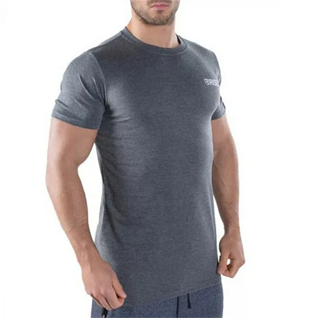 Mens Brand gyms t shirt Fitness Bodybuilding Crossfit Slim fit Cotton Shirts Short Sleeve workout Men fashion Tees Tops clothing