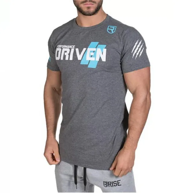 Mens Brand gyms t shirt Fitness Bodybuilding Crossfit Slim fit Cotton Shirts Short Sleeve workout Men fashion Tees Tops clothing