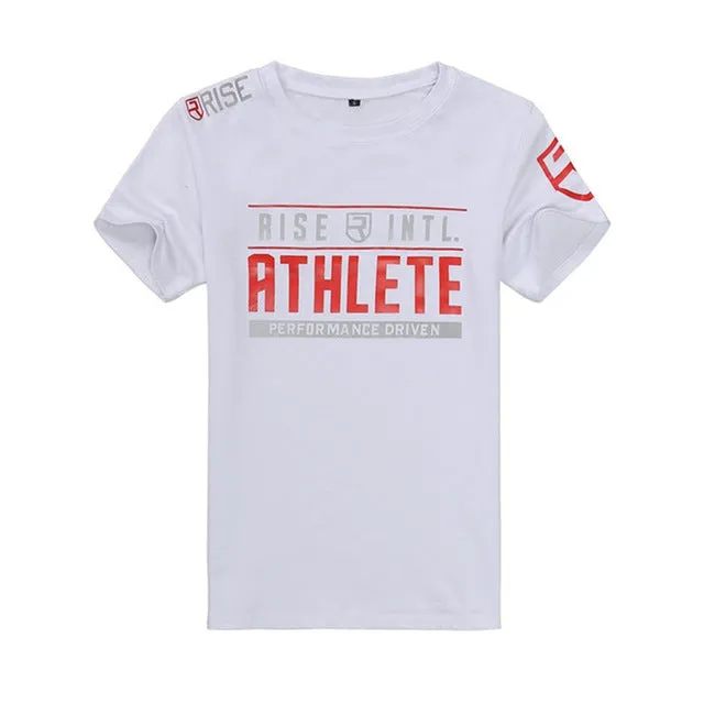 Mens Brand gyms t shirt Fitness Bodybuilding Crossfit Slim fit Cotton Shirts Short Sleeve workout Men fashion Tees Tops clothing