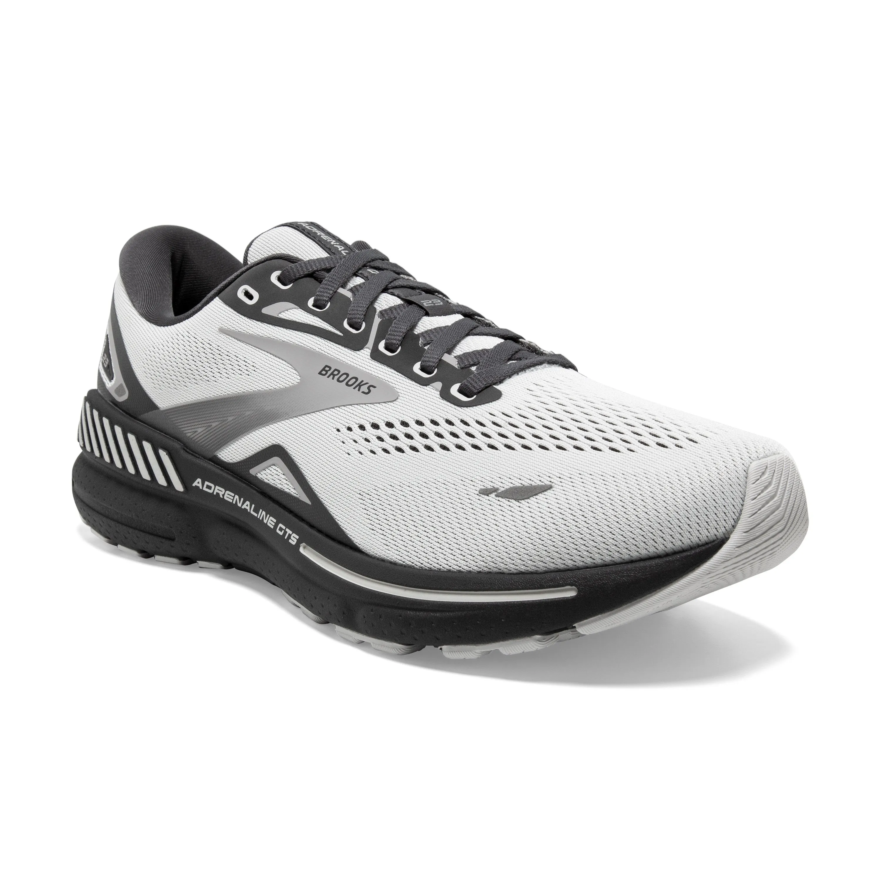 Men's Brooks Adrenaline GTS 23 1103914E065 Color: Oyster/Ebony /Alloy (EXTRA WIDE WIDTH)