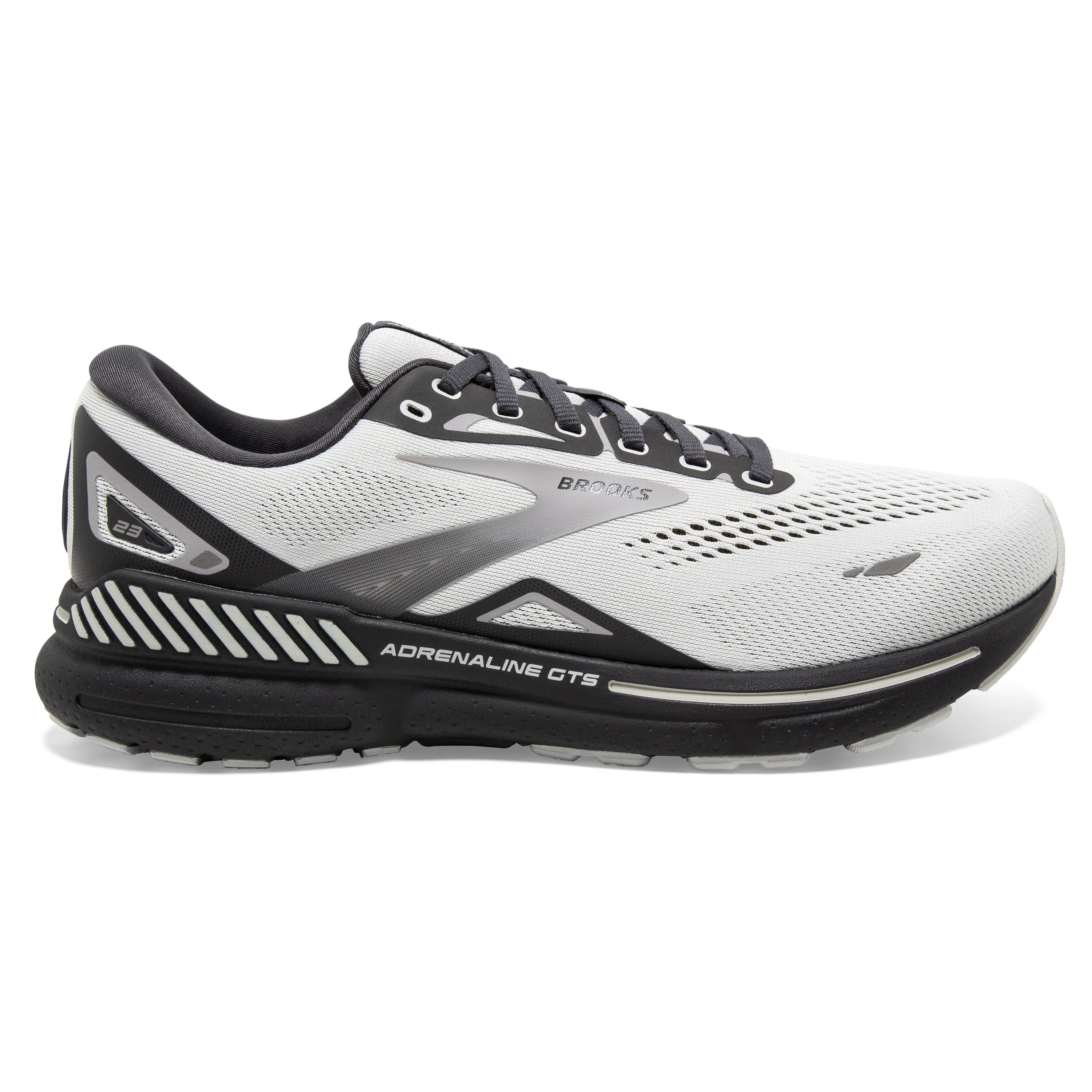 Men's Brooks Adrenaline GTS 23 1103914E065 Color: Oyster/Ebony /Alloy (EXTRA WIDE WIDTH)