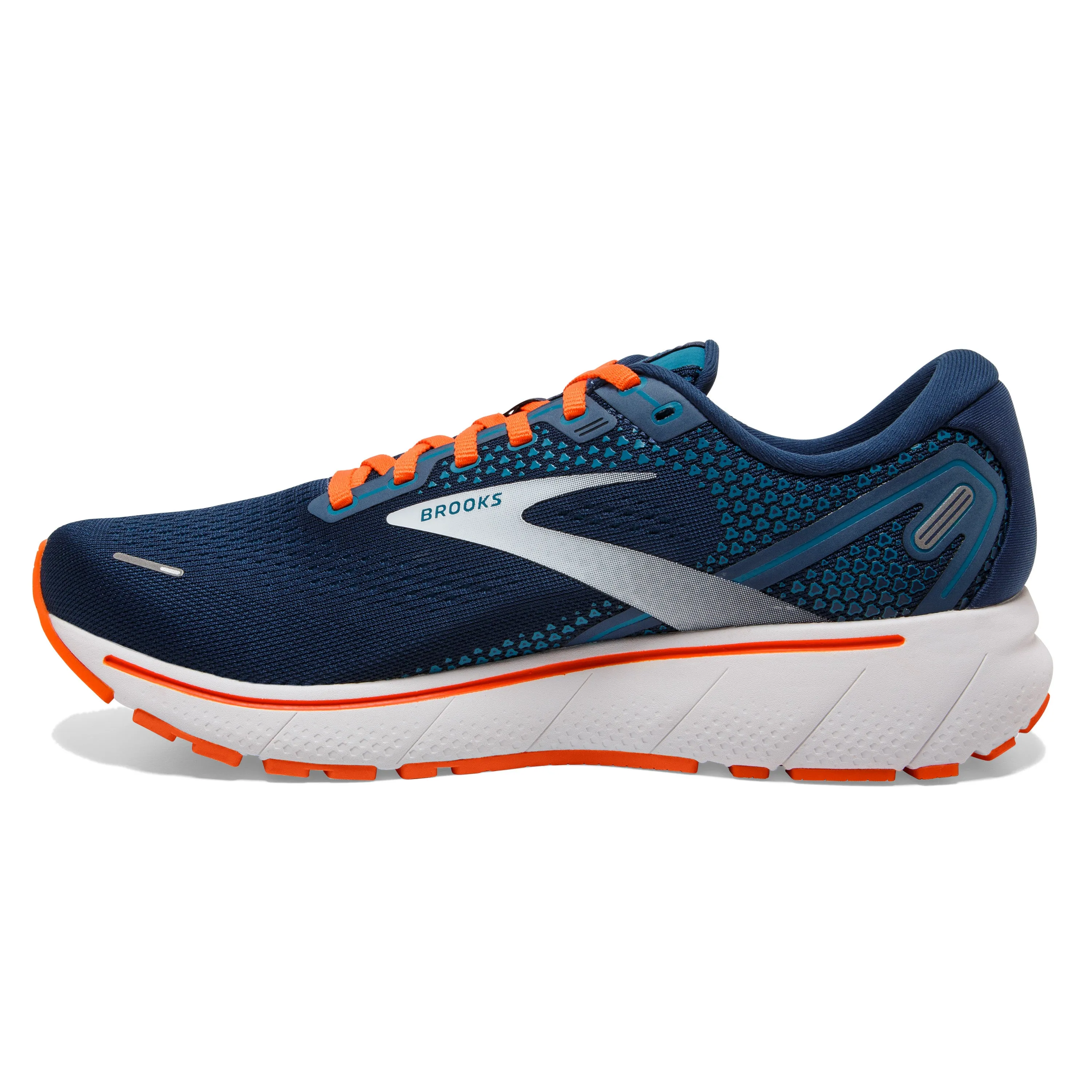 Men's Brooks Ghost 14 Color: Titan/Teal/Flame