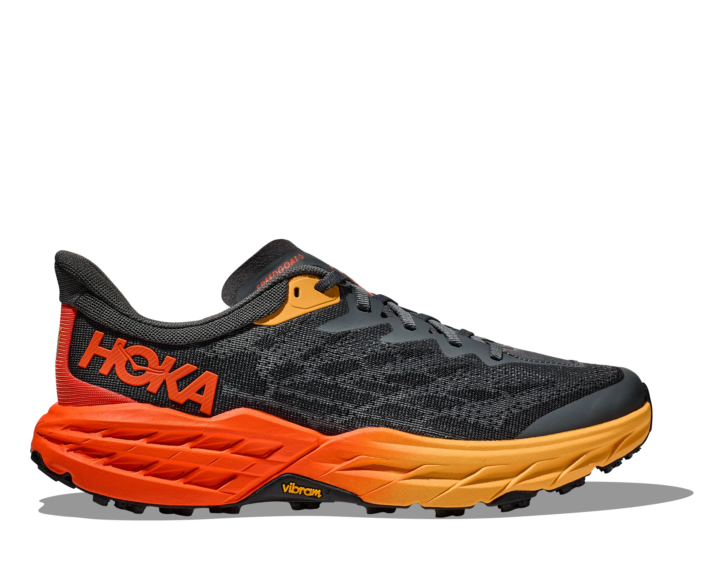 Men's Hoka Speedgoat 5 Color: Castlerock/Flame (WIDE WIDTH)