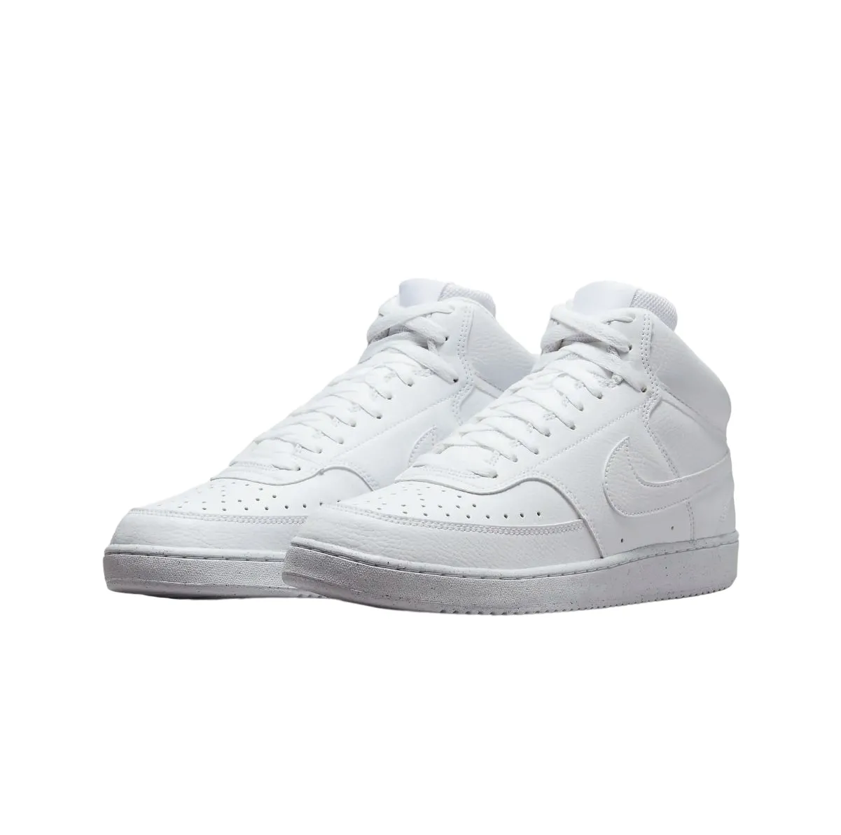 Mens Nike Court Vision Mid Next Nature Triple White Athletic Shoes