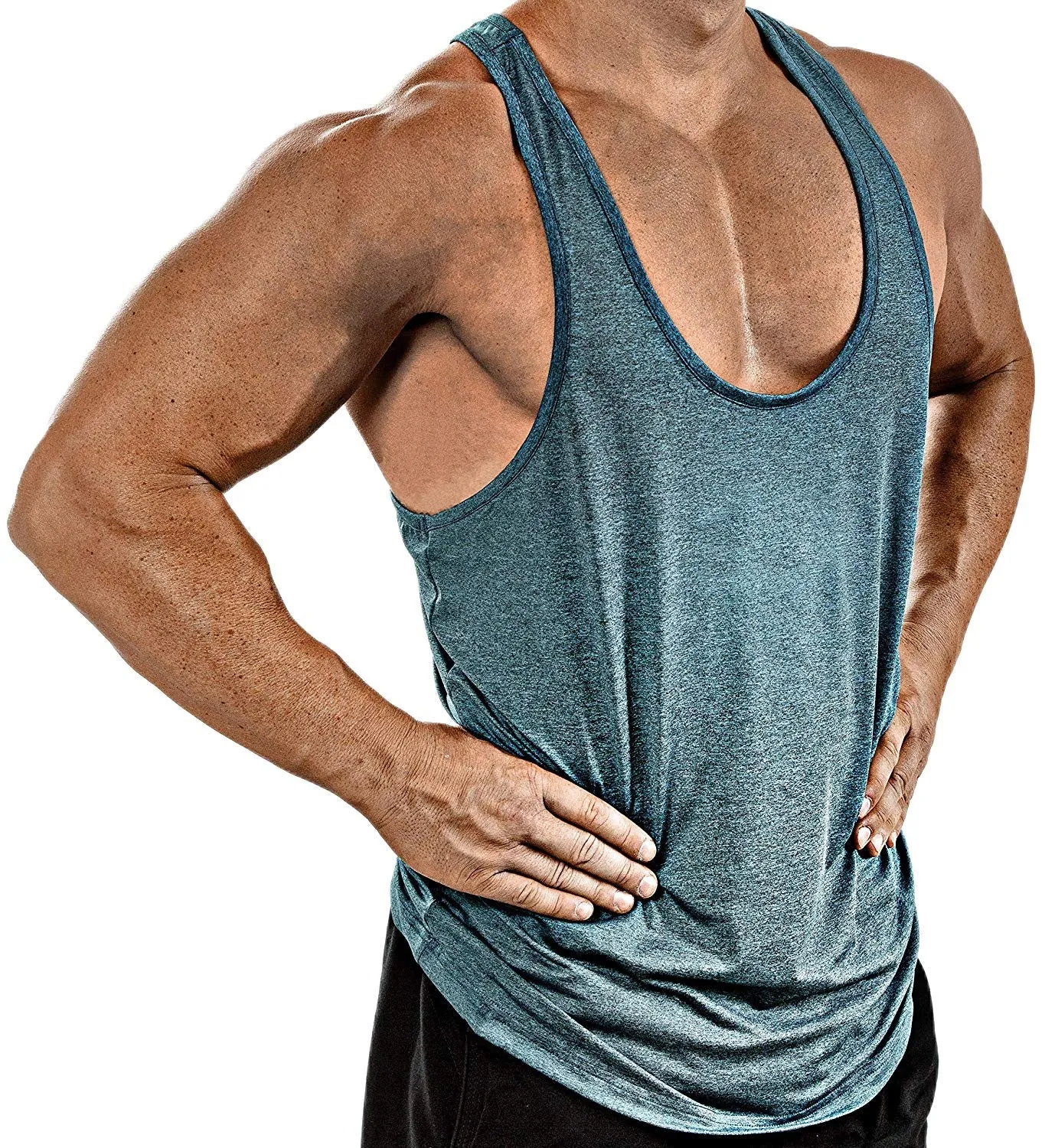 MEN'S SOLID COLOR V-NECK SLEEVELESS TOP T-SHIRT VEST TANK TOP