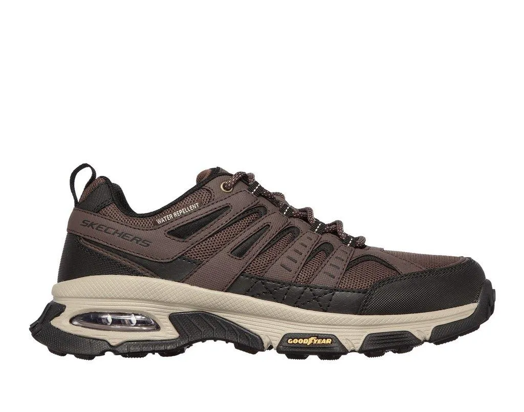 Men's Wide Fit Skechers 237214 Air Envoy Water Repellent outdoor Walking Trainers - Brown/Black