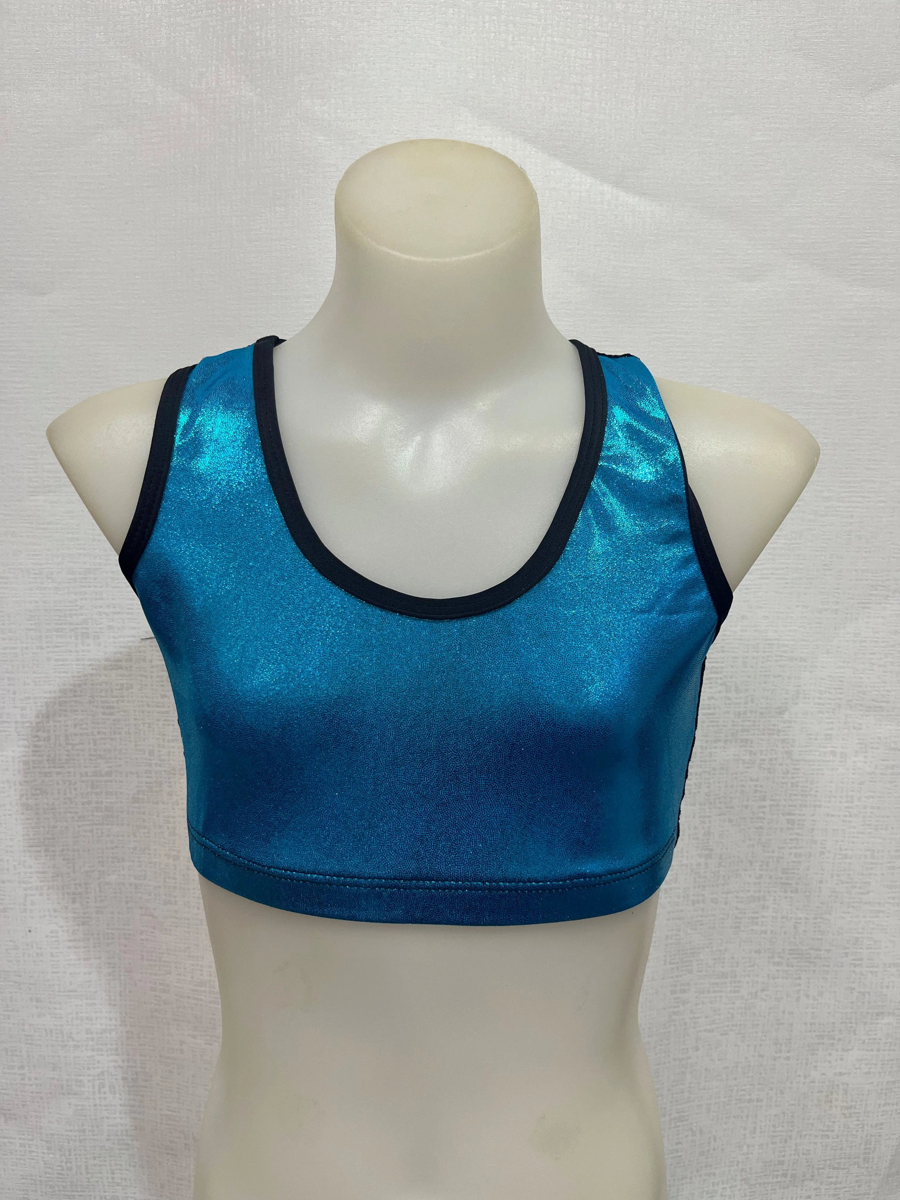 Mesh Sports Back Crop - Aqua