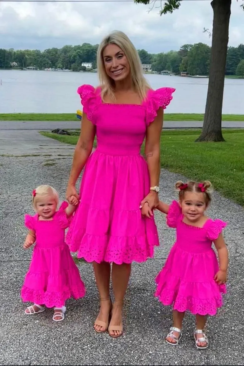 Mom & Me - Eyelet Ruffle Dress