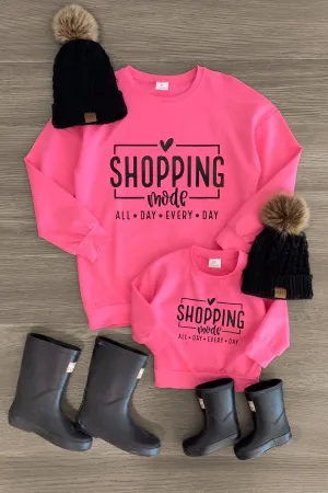 Mom & Me - "Shopping Mode" Pink Long Sleeve Top