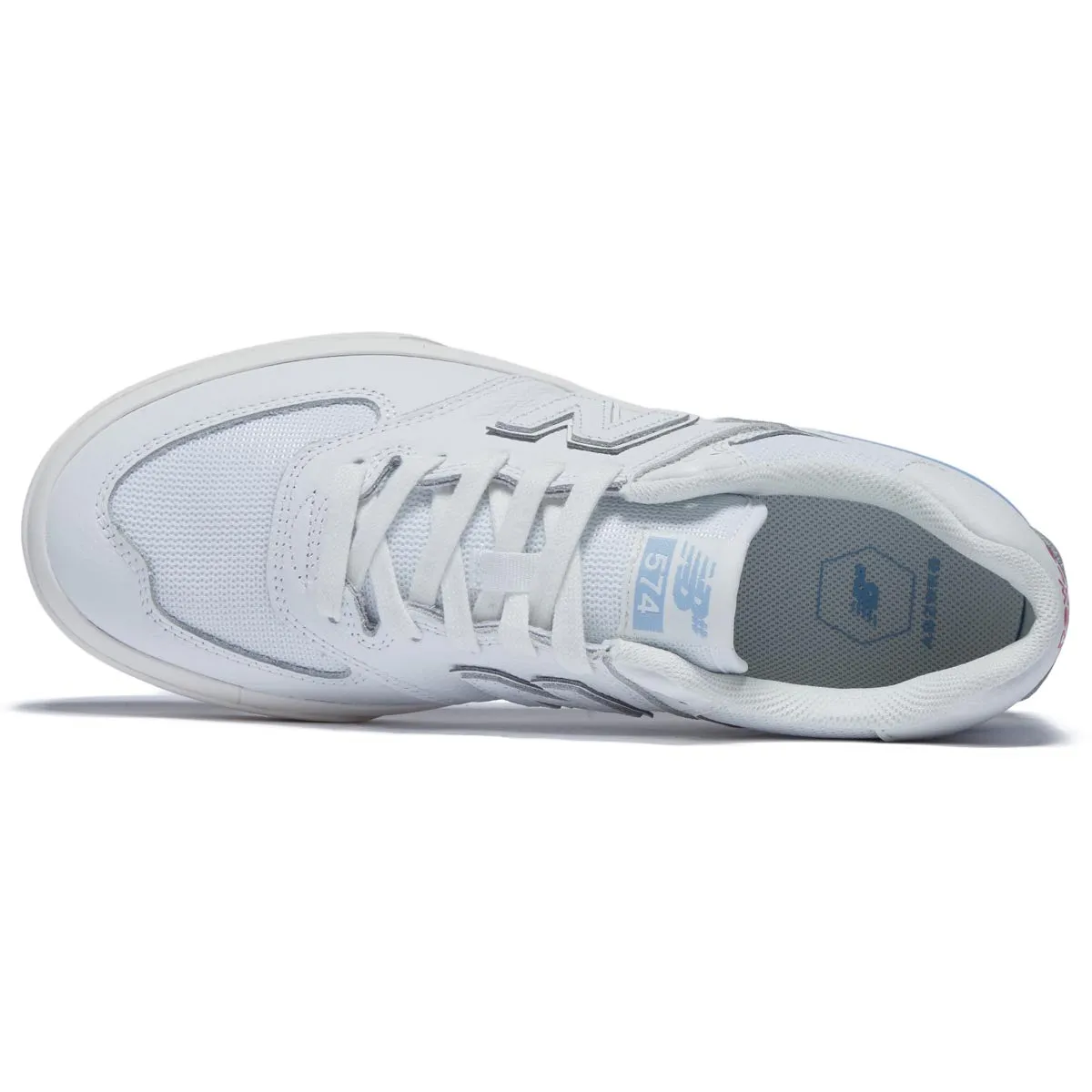 New Balance 574 Vulc Shoes - White/Baby Blue