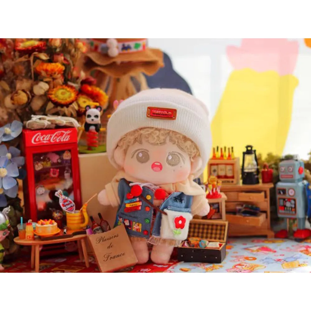 niannyyhouse 10cm 15cm 20cm 40cm Plush Doll Clothes Little Red Flower Set Elasticity Hat Hoodie Pants Vest Backpack Canvas Shoes Soft Stuffed Plush Toy Dress Up