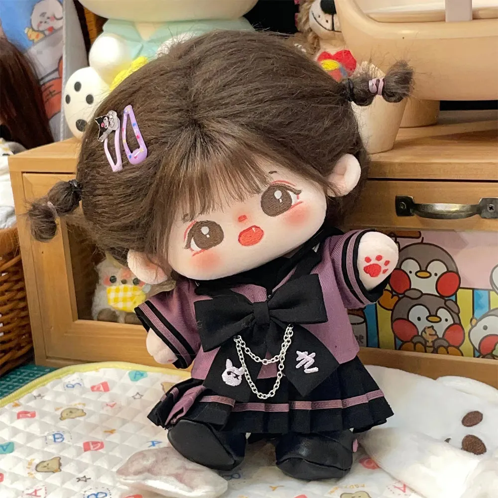 niannyyhouse 20cm Doll Clothes Shirts Skirts Shoes Student Suit 8in Plush Doll Dress Up Accessories