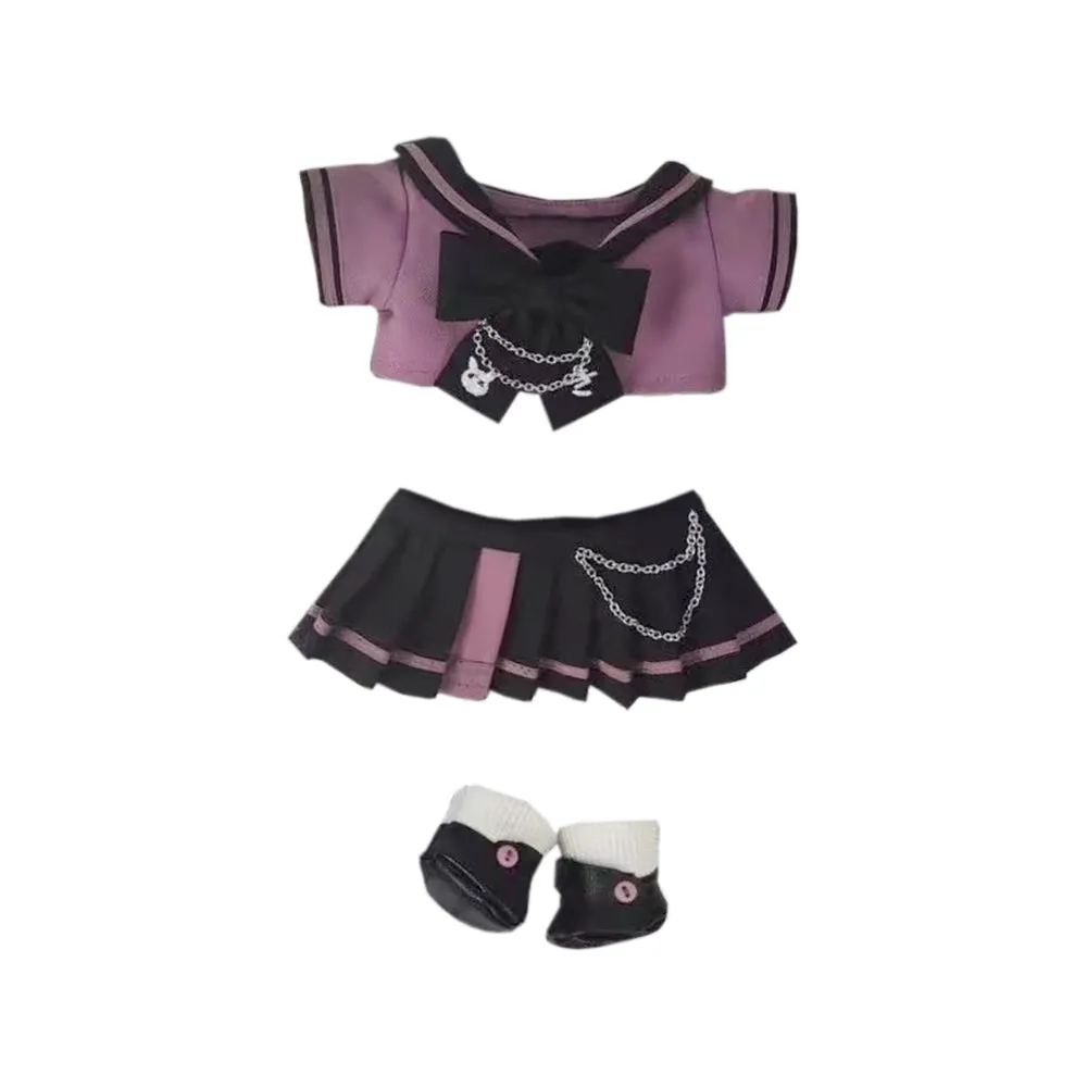 niannyyhouse 20cm Doll Clothes Shirts Skirts Shoes Student Suit 8in Plush Doll Dress Up Accessories