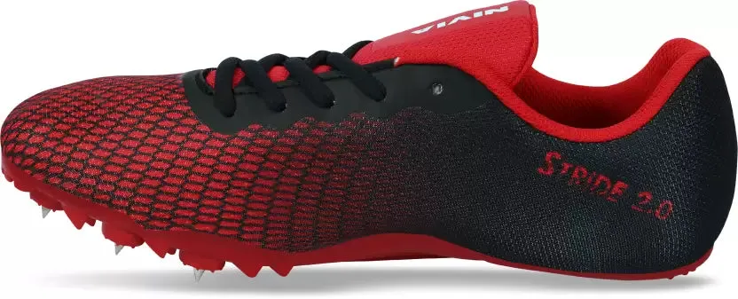 Nivia Stride 2.0 Spike Running Shoes For Men  (Red/Black)