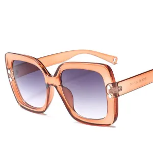 Oversized Sunglasses Women Luxury Transparent Gradient Sun Glasses Big Frame Vintage Eyewear UV400 Glasses(Orange)