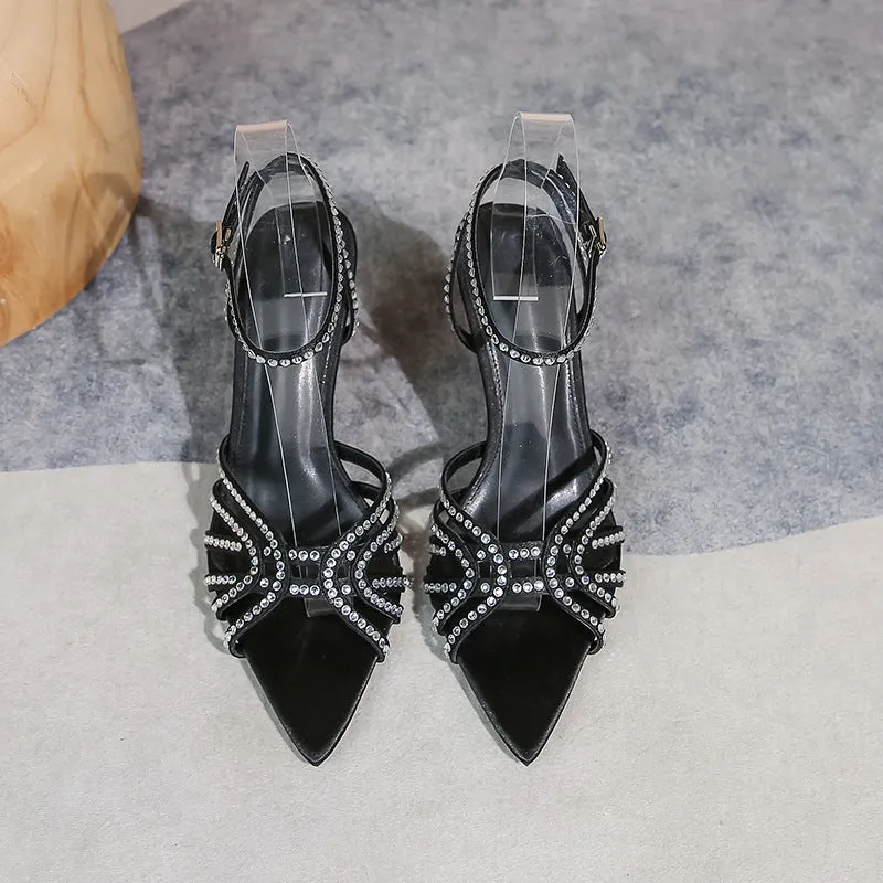 Patent Chic Crystal High Heel Pointed Toe Shoes